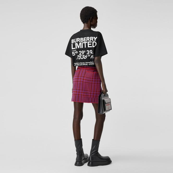 Burberry Burberry Coordinates Print Cotton Oversized T-shirt, Black