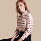 Burberry Burberry Heart Print Linen Shirt, Size: Xxs, Red