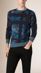 Burberry Brit Camouflage Print Cotton Sweater
