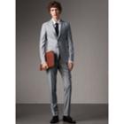 Burberry Burberry Slim Fit Houndstooth Wool Trousers, Size: 38, Blue