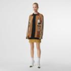 Burberry Burberry Pvc Collar Montage Print Cotton Jacket, Size: 00, Beige