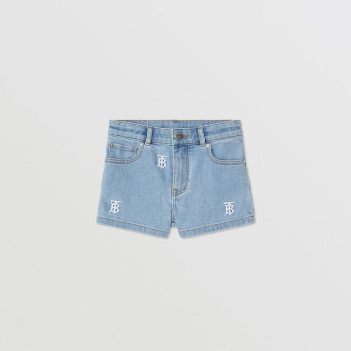 Burberry Burberry Childrens Monogram Motif Stretch Denim Shorts, Size: 12y, Blue