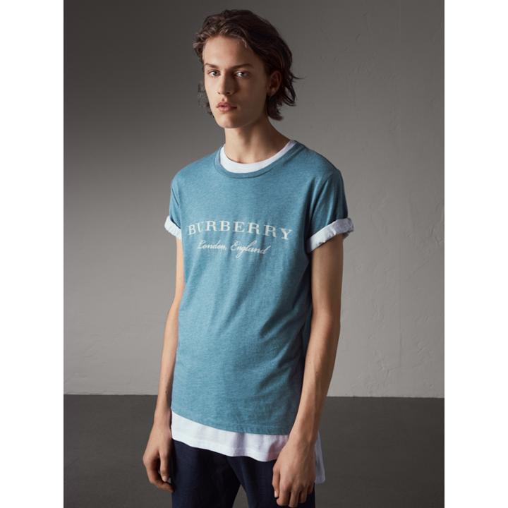 Burberry Burberry Devor Cotton Jersey T-shirt, Blue