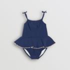 Burberry Burberry Childrens Check Detail Peplum One-piece Swimsuit, Size: 6m, Blue