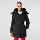 Burberry Burberry Detachable Hood Belted Puffer Coat, Size: M, Black