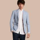 Burberry Burberry Slim Fit Cotton Linen Jacket, Size: 46r, Blue