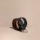 Burberry Burberry Leather Trim London Check Belt, Size: 105, Black