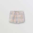 Burberry Burberry Childrens Check Cotton Shorts, Size: 6m, Pale Stone