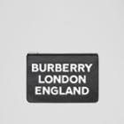 Burberry Burberry Logo Print Leather Zip Pouch, Black