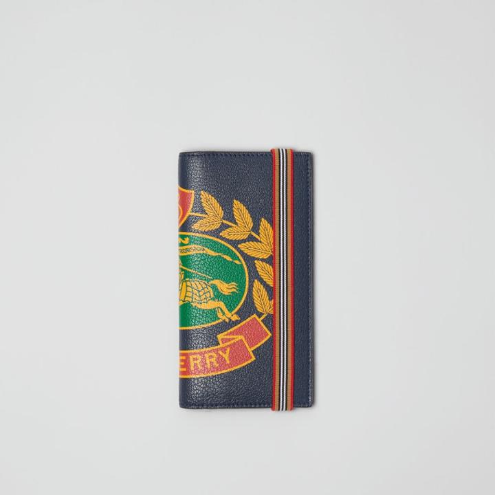 Burberry Burberry Crest Print Leather Continental Wallet
