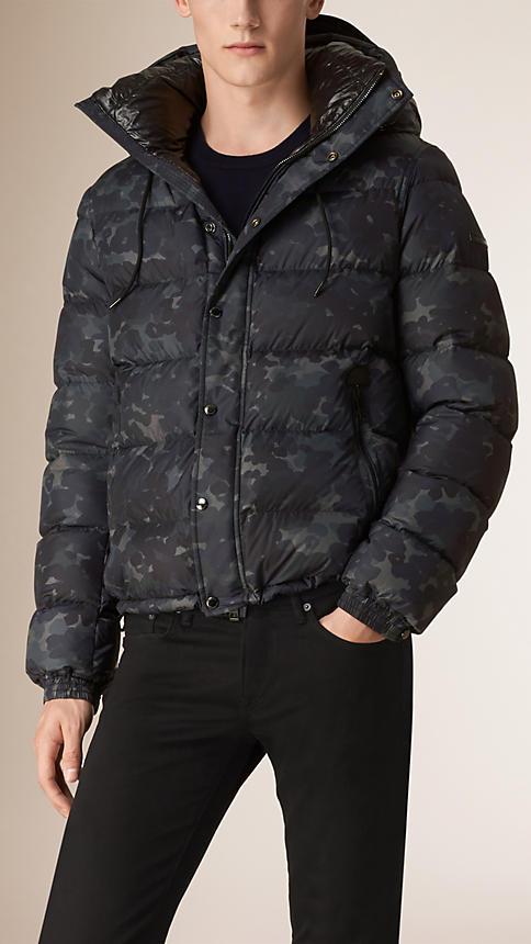 Burberry Brit Camouflage Print Down-filled Jacket