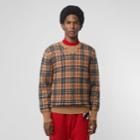 Burberry Burberry Vintage Check Cashmere Jacquard Sweater, Size: L, Brown