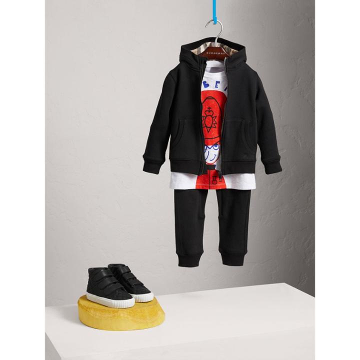 Burberry Burberry Hooded Cotton Top, Size: 10y, Black