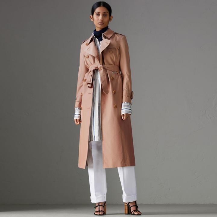 Burberry Burberry Tropical Gabardine Trench Coat, Size: 06, Pink