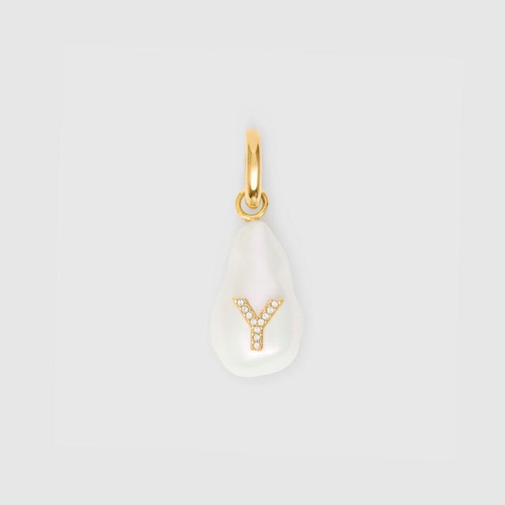 Burberry Burberry 'y' Crystal And Resin Pearl Letter Charm - Online Exclusive