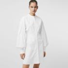 Burberry Burberry Puff-sleeve Cotton Shirt Dress, Size: 02, White