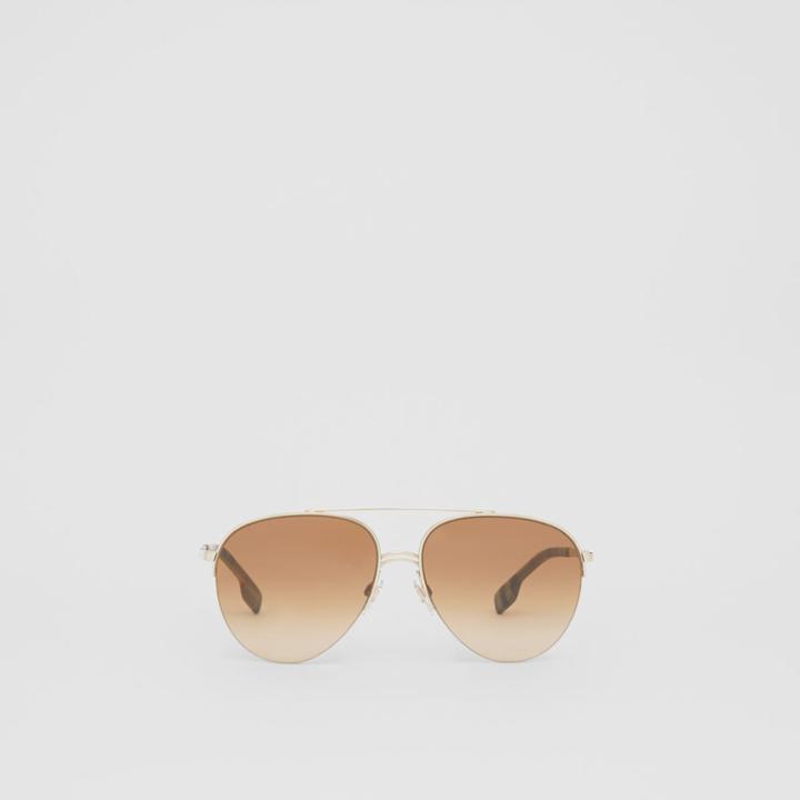 Burberry Burberry Top Bar Detail Pilot Sunglasses, Light Brown