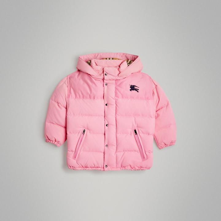 Burberry Burberry Detachable Hood Down-filled Puffer Jacket, Size: 10y, Pink