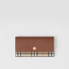 Burberry Burberry Vintage Check E-canvas And Leather Continental Wallet