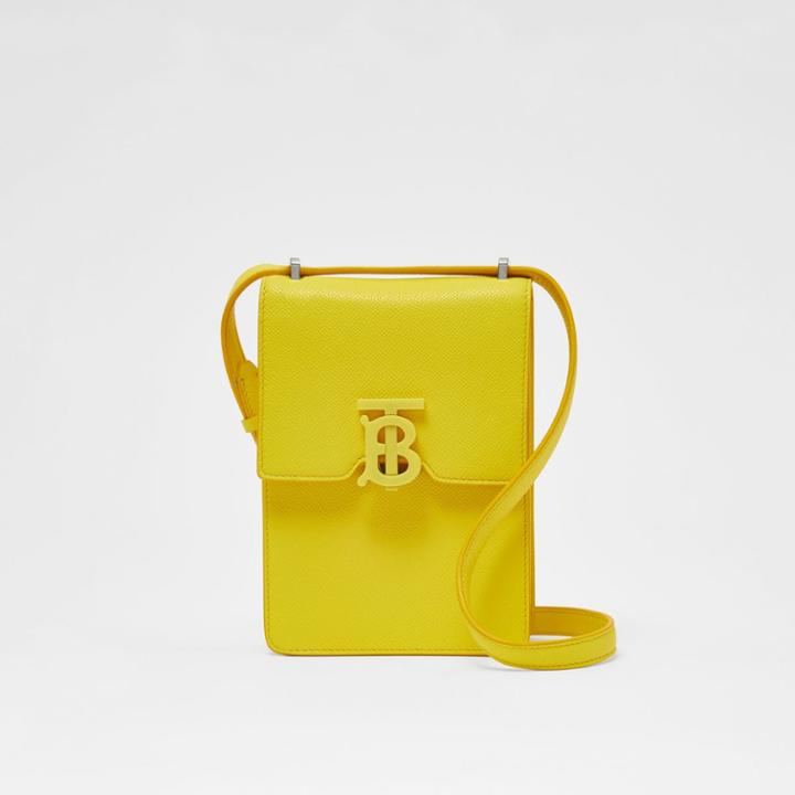 Burberry Burberry Grainy Leather Robin Bag, Yellow