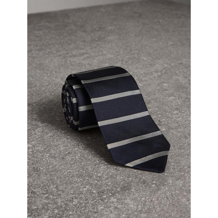 Burberry Burberry Modern Cut Striped Silk Tie, Blue