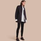 Burberry Burberry Reclining Figure: Bunched Print Reversible Car Coat, Size: 44, Blue