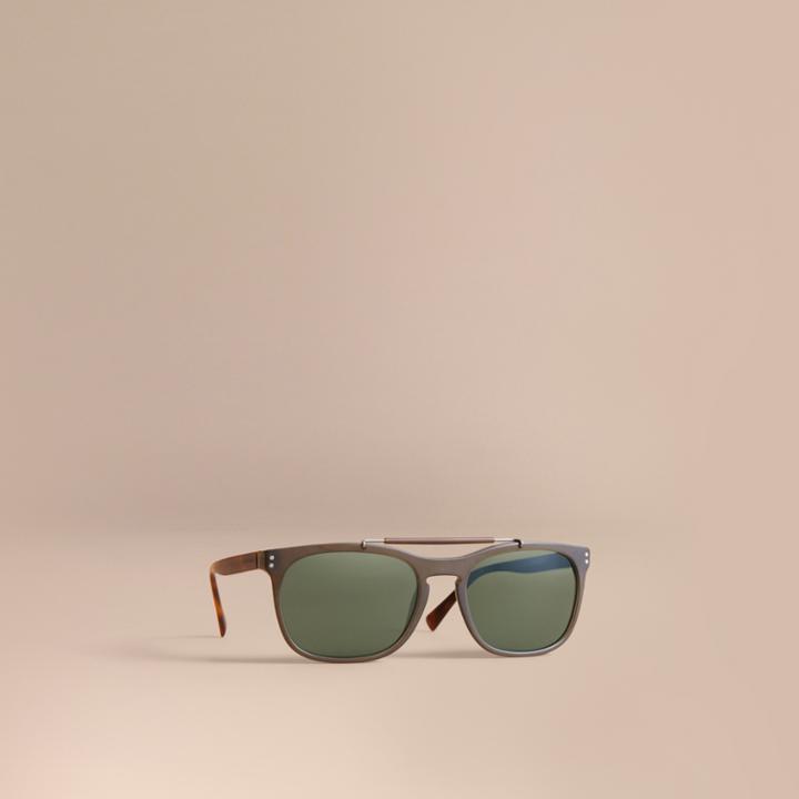 Burberry Burberry Top Bar Square Frame Sunglasses, Green