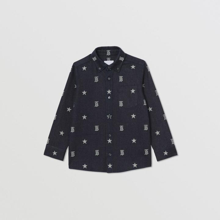 Burberry Burberry Childrens Star And Monogram Motif Denim Jacquard Shirt, Size: 10y