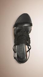 Burberry Prorsum Laser-cut Lace Leather Sandals