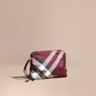 Burberry Burberry Large Zip-top Check Pouch, Purple