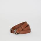 Burberry Burberry Slim Leather Double D-ring Belt, Size: 100, Brown
