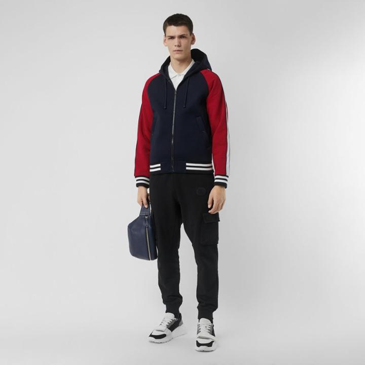Burberry Burberry Contrast Crest Neoprene Hooded Top, Size: Xl, Blue