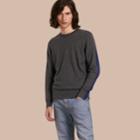 Burberry Burberry Colour Block Cashmere Cotton Sweater, Grey