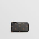 Burberry Burberry Ekd Leather Ziparound Wallet And Coin Case, Black