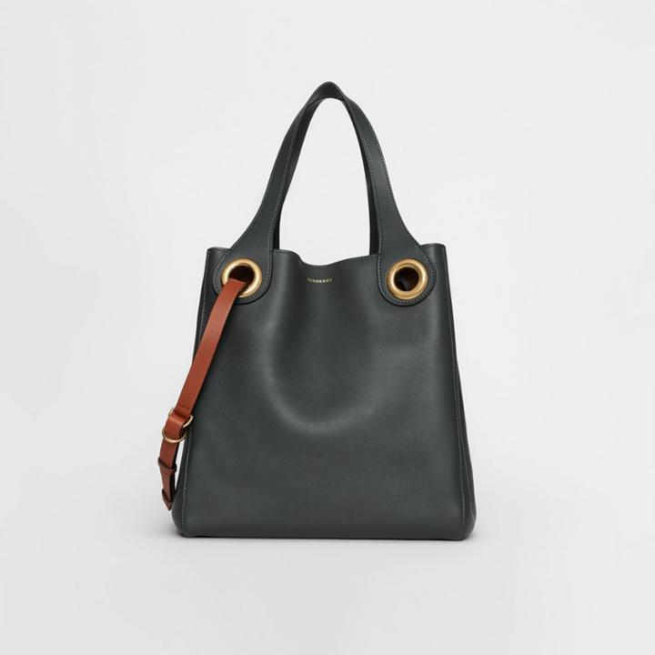 Burberry Burberry The Leather Grommet Detail Tote, Green