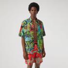 Burberry Burberry Graffiti Print Vintage Check Drawcord Swim Shorts, Size: Xs, Red