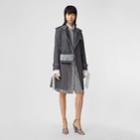 Burberry Burberry Piped Cotton Gabardine Trench Coat, Size: 14, Grey
