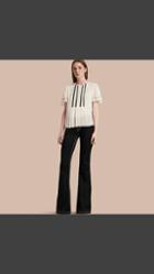 Burberry Topstitched Silk Blouse