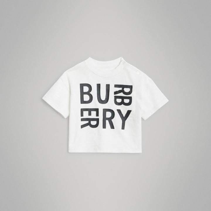 Burberry Burberry Childrens Logo Print Cotton T-shirt, Size: 2y, White