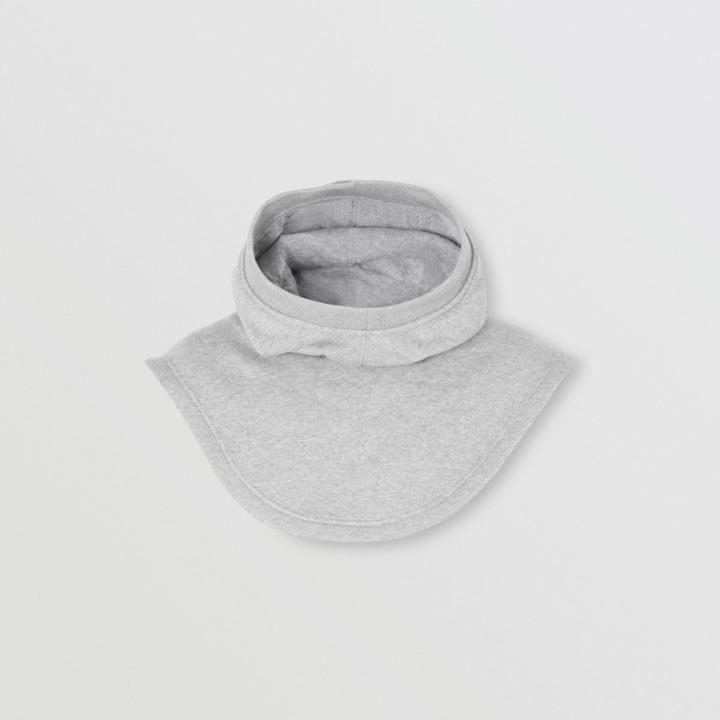 Burberry Burberry Logo Appliqu Cotton Hood, Size: Os, Grey
