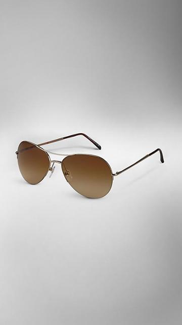 Burberry Half-frame Aviator Sunglasses