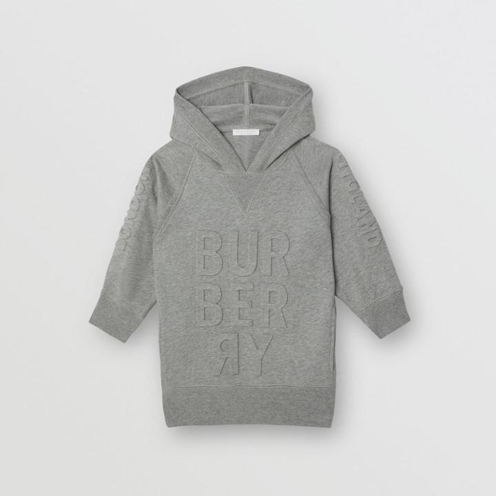 Burberry Burberry Childrens Embossed Logo Cotton Sweater Dress, Size: 6y, Grey