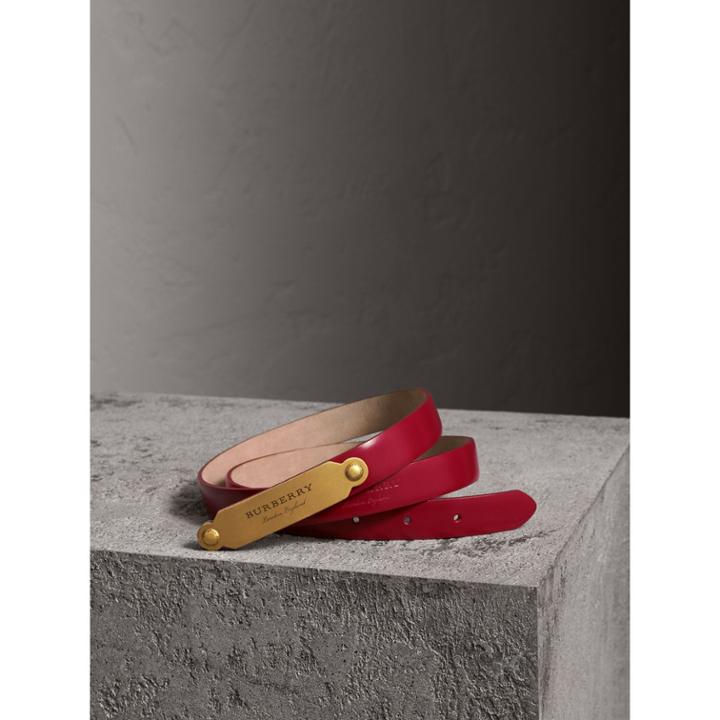 Burberry Burberry Plaque Buckle Leather Belt, Size: 80