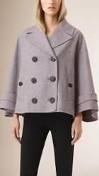 Burberry Prorsum Double-breasted Cashmere Poncho Jacket