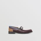 Burberry Burberry Logo Detail Colour Block Leather Loafers, Size: 40