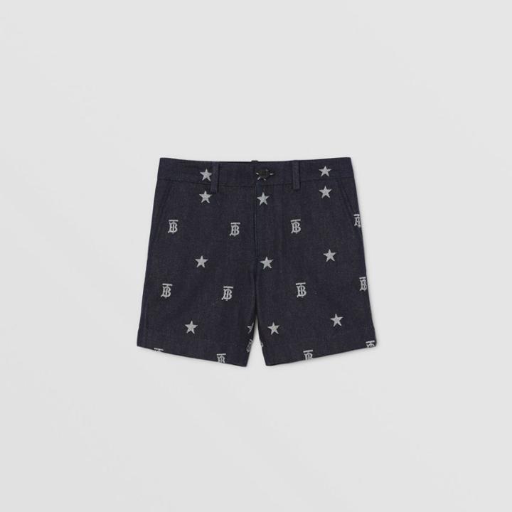 Burberry Burberry Childrens Star And Monogram Motif Denim Tailored Shorts, Size: 8y