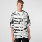 Burberry Burberry Short-sleeve Cape Detail Watercolour Print Twill Shirt, Size: M, Grey