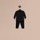 Burberry Burberry Long Sleeve Check Cuff T-shirt, Size: 3m, Black