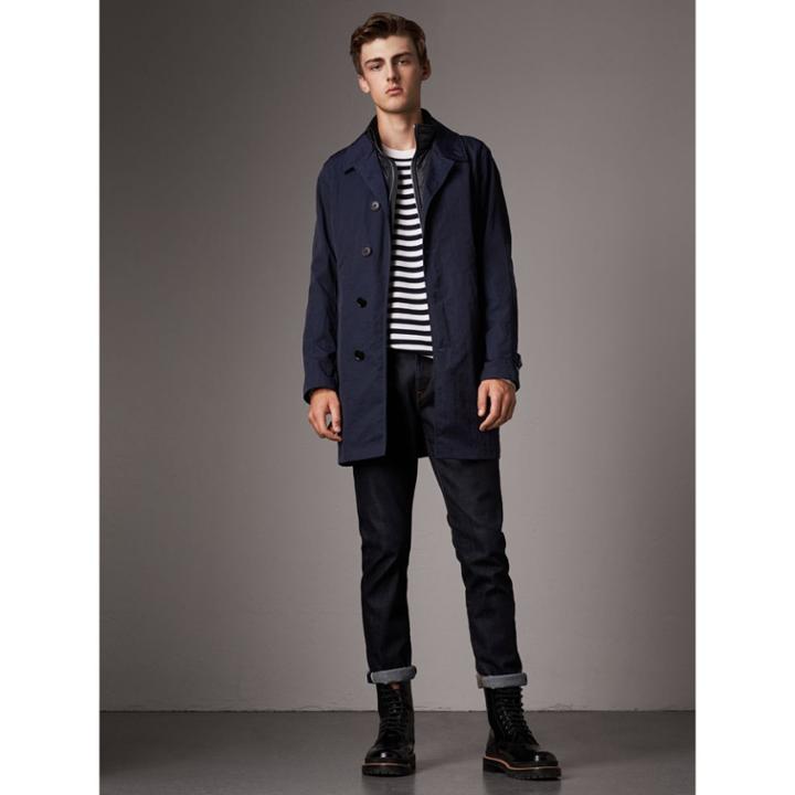 Burberry Burberry Car Coat With Detachable Down-filled Gilet, Size: 48, Blue