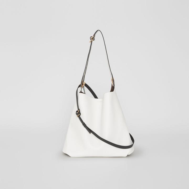 Burberry Burberry The Leather Grommet Detail Bag, White